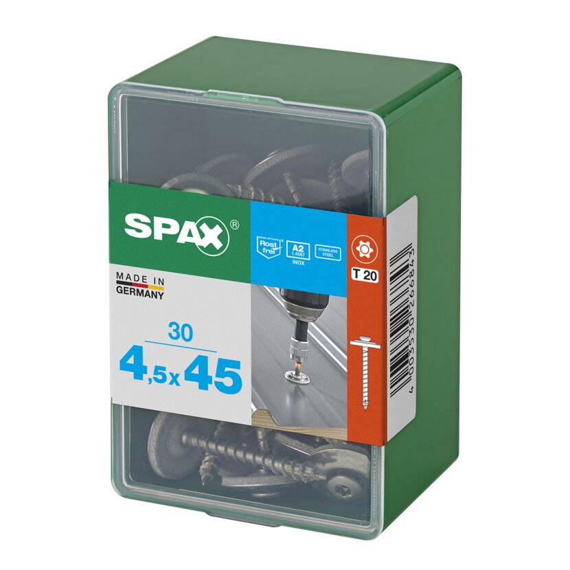 SPAX Spenglerschrauben 4,5 x 45 mm, 30 Stück