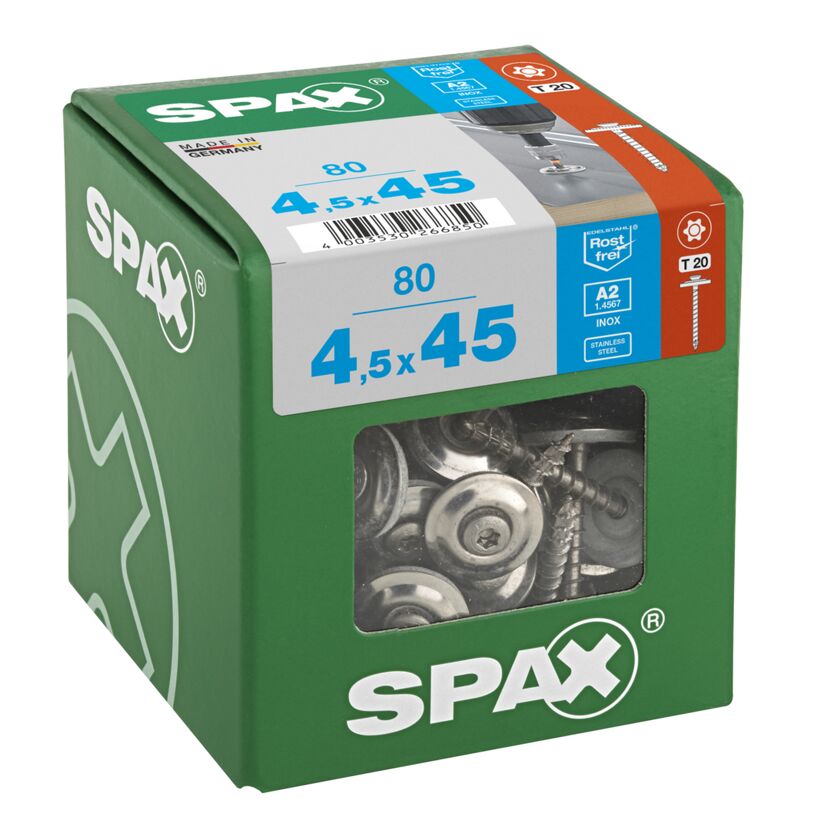 SPAX Spenglerschrauben 4,5 x 45 mm, 80 Stück im Karton