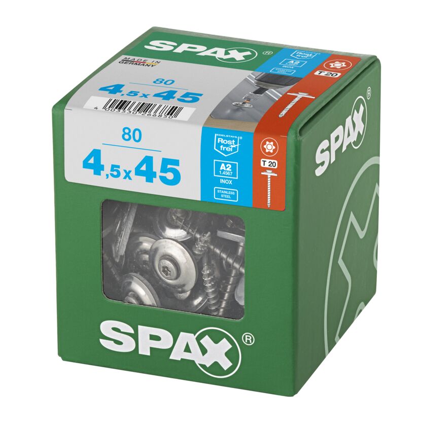 SPAX Spenglerschrauben 4,5 x 45 mm, 80 Stück