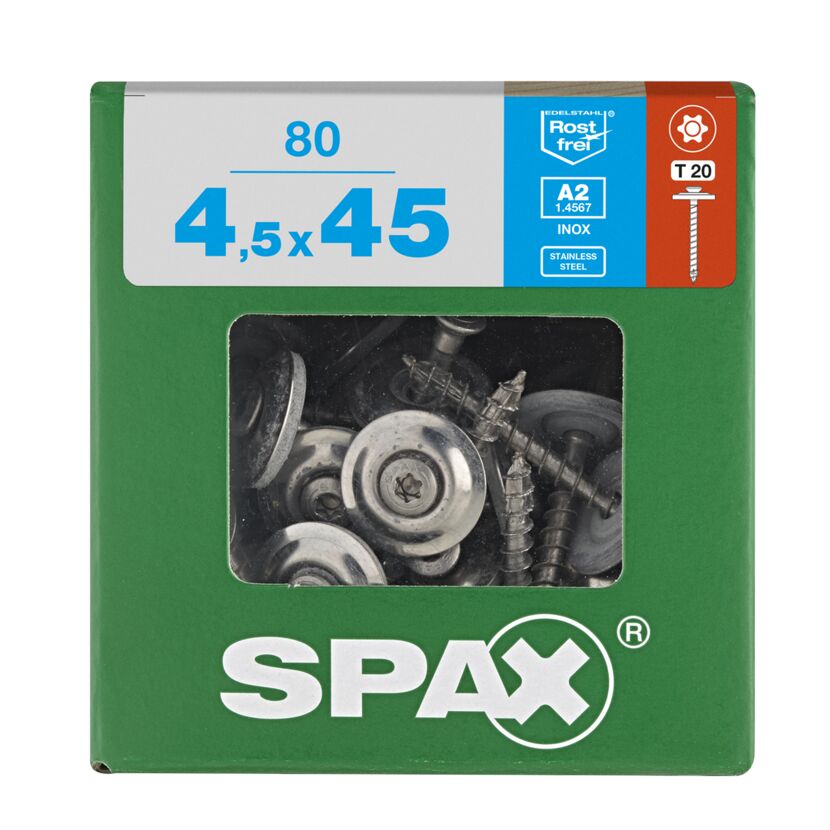 SPAX Spenglerschrauben 4,5 x 45 mm, 80 Stück