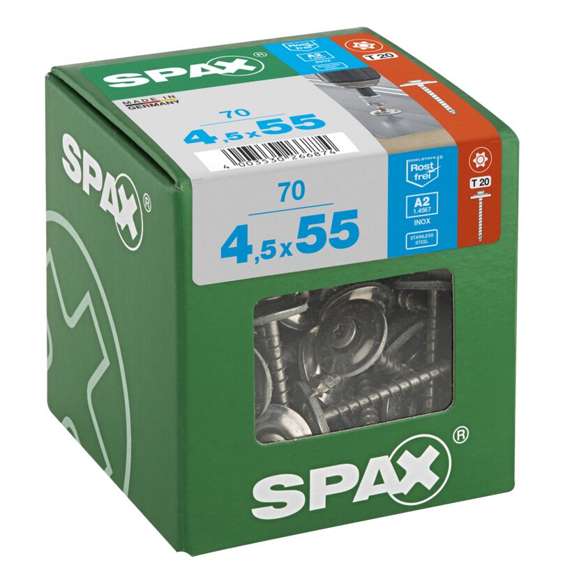 SPAX Spenglerschrauben 4,5 x 55 mm, 70 Stück