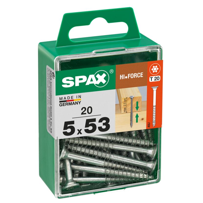 SPAX Hi-Force Vollgewindeschrauben T-Star plus, 5 x 53 mm, 20 Stück