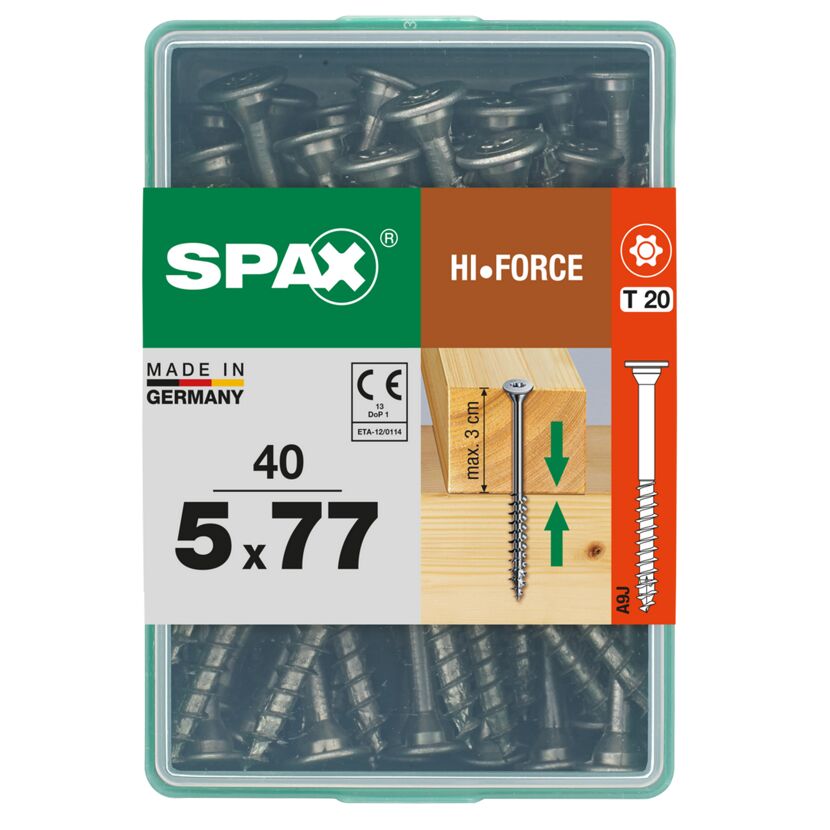 SPAX Hi-Force Schrauben 5 x 77 mm, 40 Stück