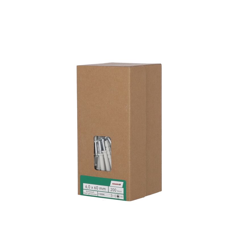 200 Stück TOOM Nageldübel 6 x 60 mm in Verpackung