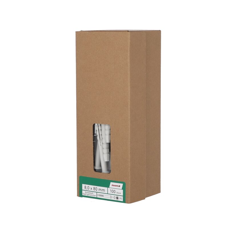 100er Pack Nageldübel 8 x 80 mm in Karton