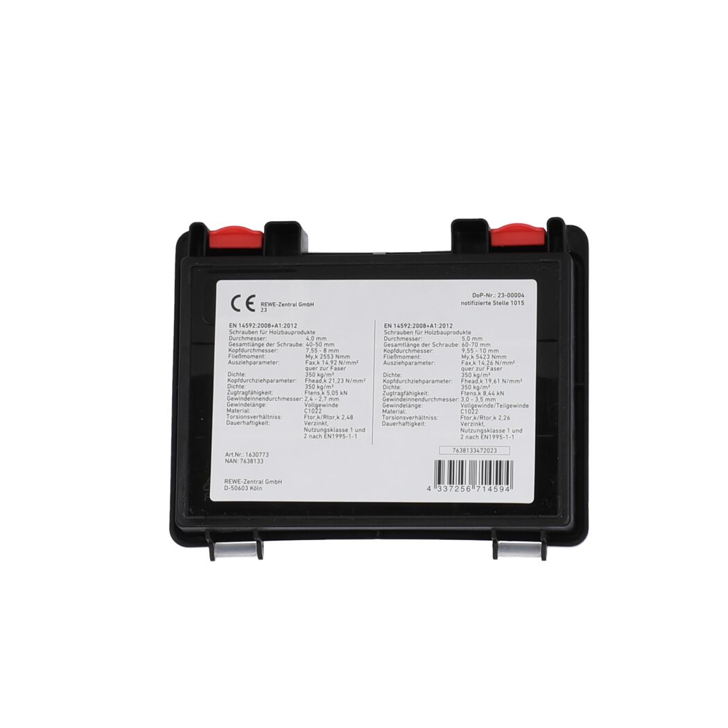 Schwarze Box mit roten Verschlüssen
