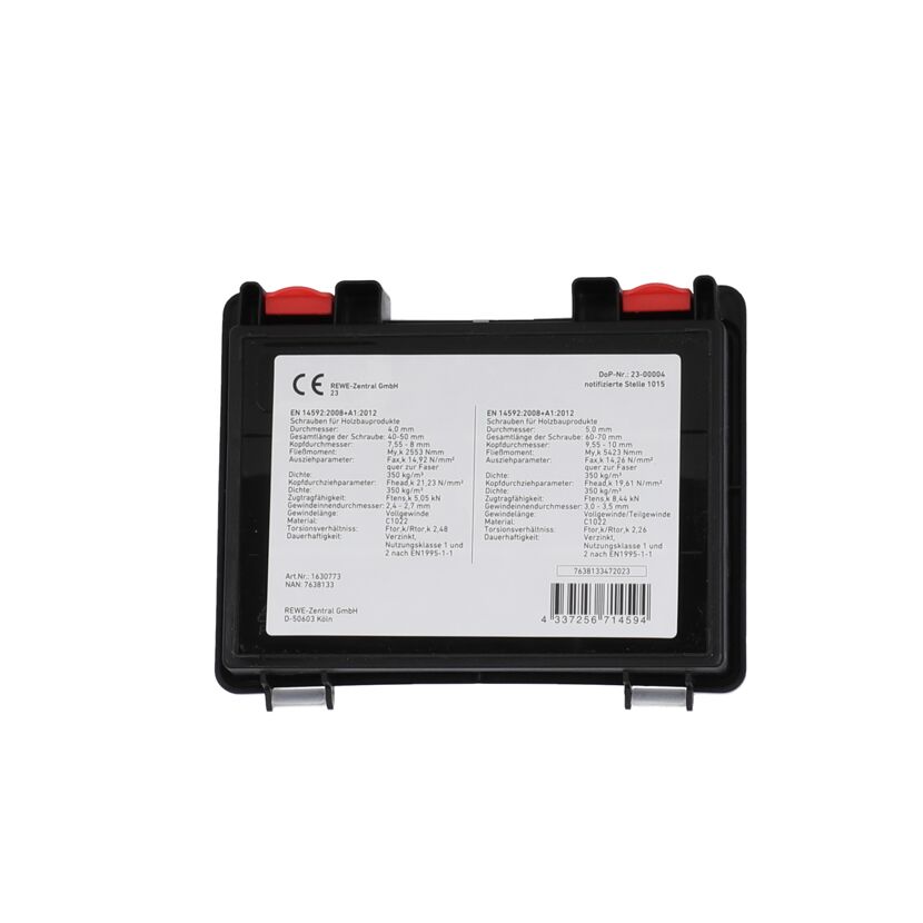 Schwarze Box mit roten Verschlüssen