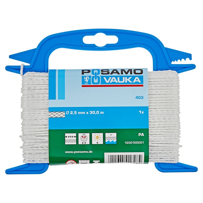 Seil geflochten weiß Ø 2,5 mm x 30 m