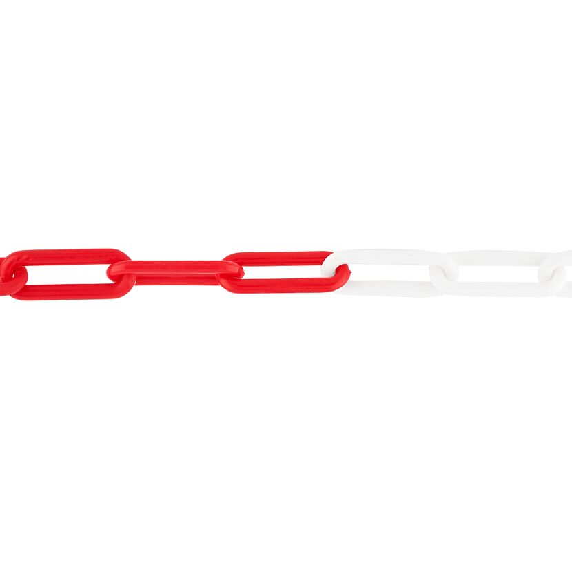 Kunststoffkette Ø 6mm rot-weiss 5m