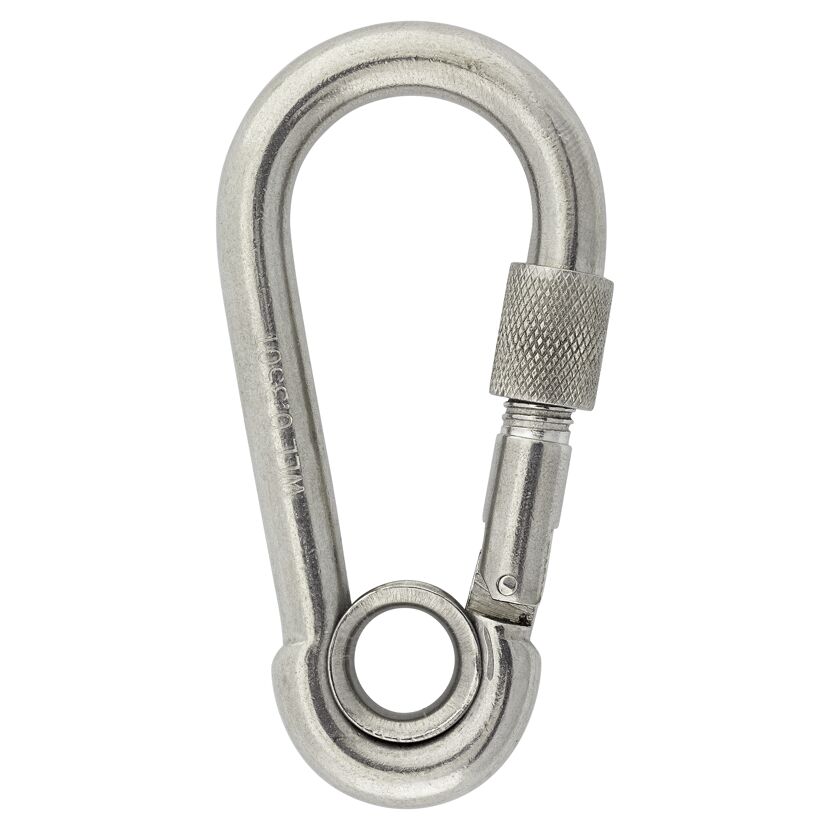 Karabinerhaken mit Sicherung Edelstahl 4A Ø 10 mm