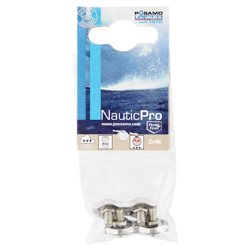 Duplexklemmen 'NauticPro' Edelstahl Ø 2 mm 2 Stück