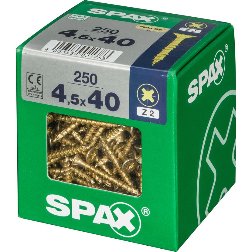 Senkkopfschrauben PZ2 Ø 4,5 x 40 cm 250 Stück
