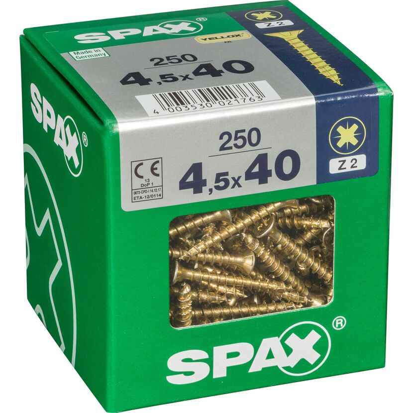 Senkkopfschrauben PZ2 Ø 4,5 x 40 cm 250 Stück