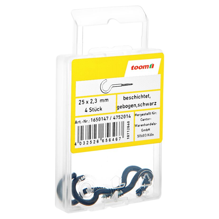Schraubhaken 2,5 cm 4 Stück