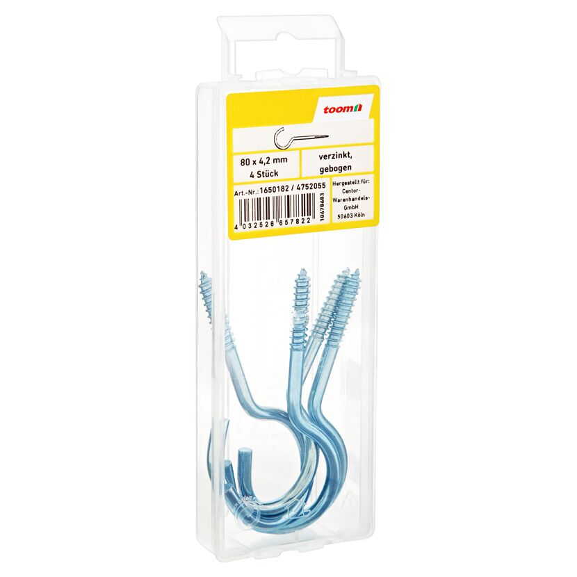 Schraubhaken 8 cm 4 Stück