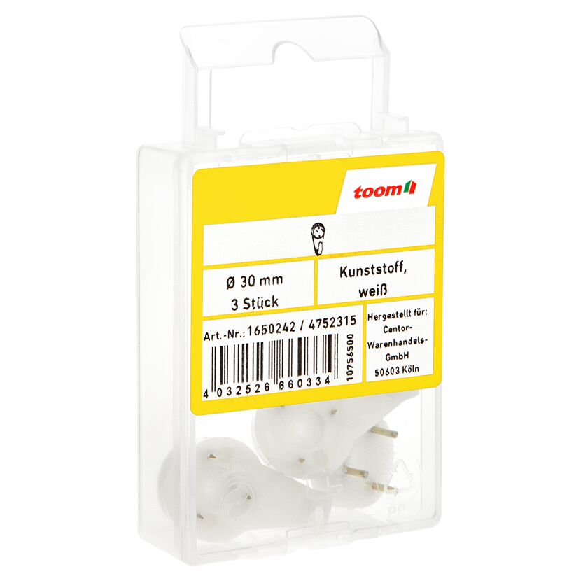 Wandhaken Ø 30 mm 3 Stück