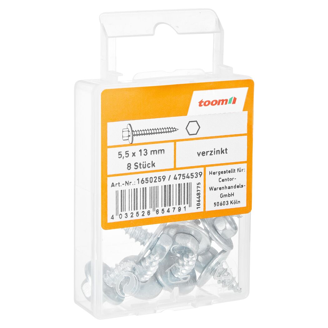 Kotflügelschrauben Ø 5,5 x 13 mm DIN 6901 8 Stück