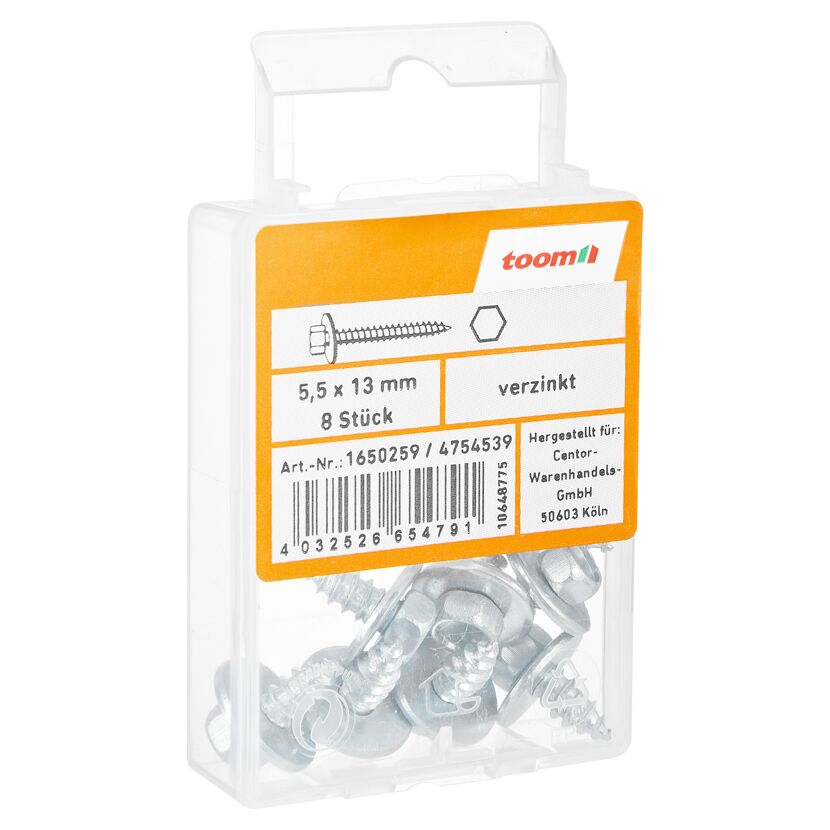 Kotflügelschrauben Ø 5,5 x 13 mm DIN 6901 8 Stück