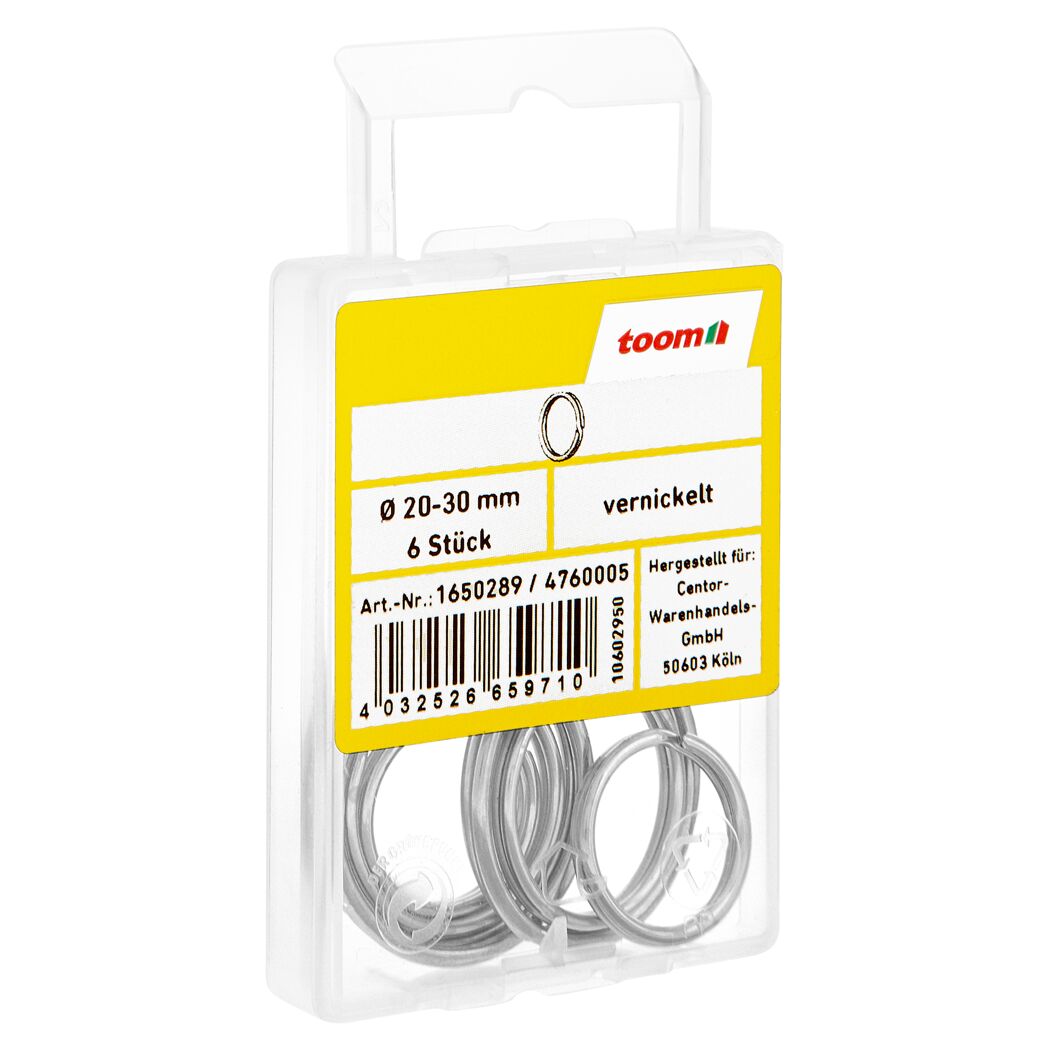 Schlüsselringset Ø 2 - 3 cm 6 Stück