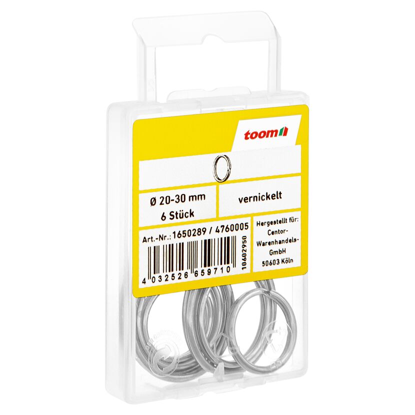 Schlüsselringset Ø 2 - 3 cm 6 Stück