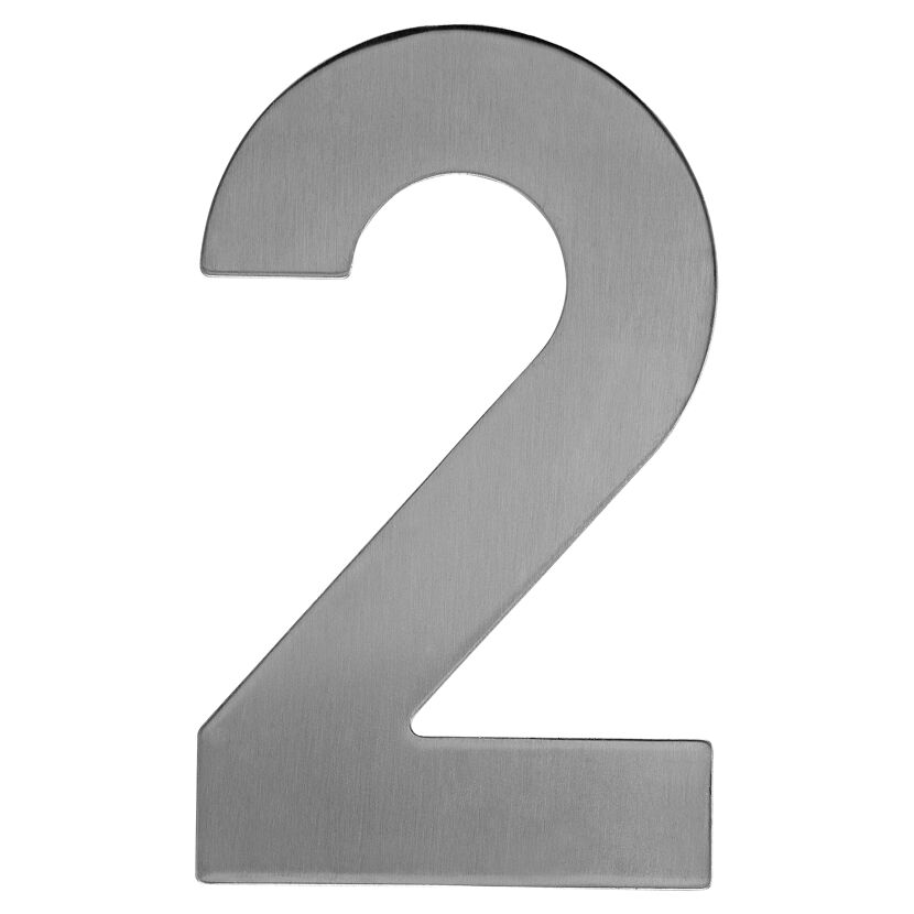 Hausnummer '2' 12 cm, silbern