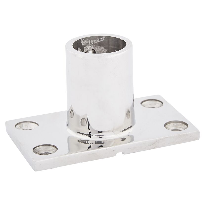Relingfuß Edelstahl A4 90° rechteckig Ø 22 mm