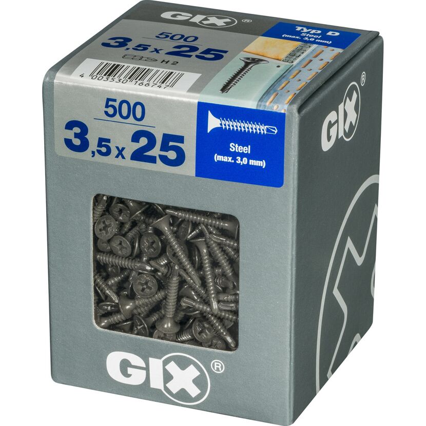 Trockenbauschraube 'Gix-D' PH2 Ø 3,5 x 25 mm 500 Stück