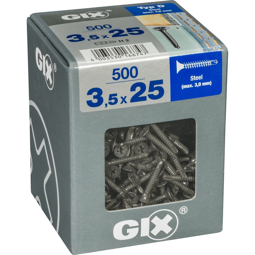 Trockenbauschraube 'Gix-D' PH2 Ø 3,5 x 25 mm 500 Stück