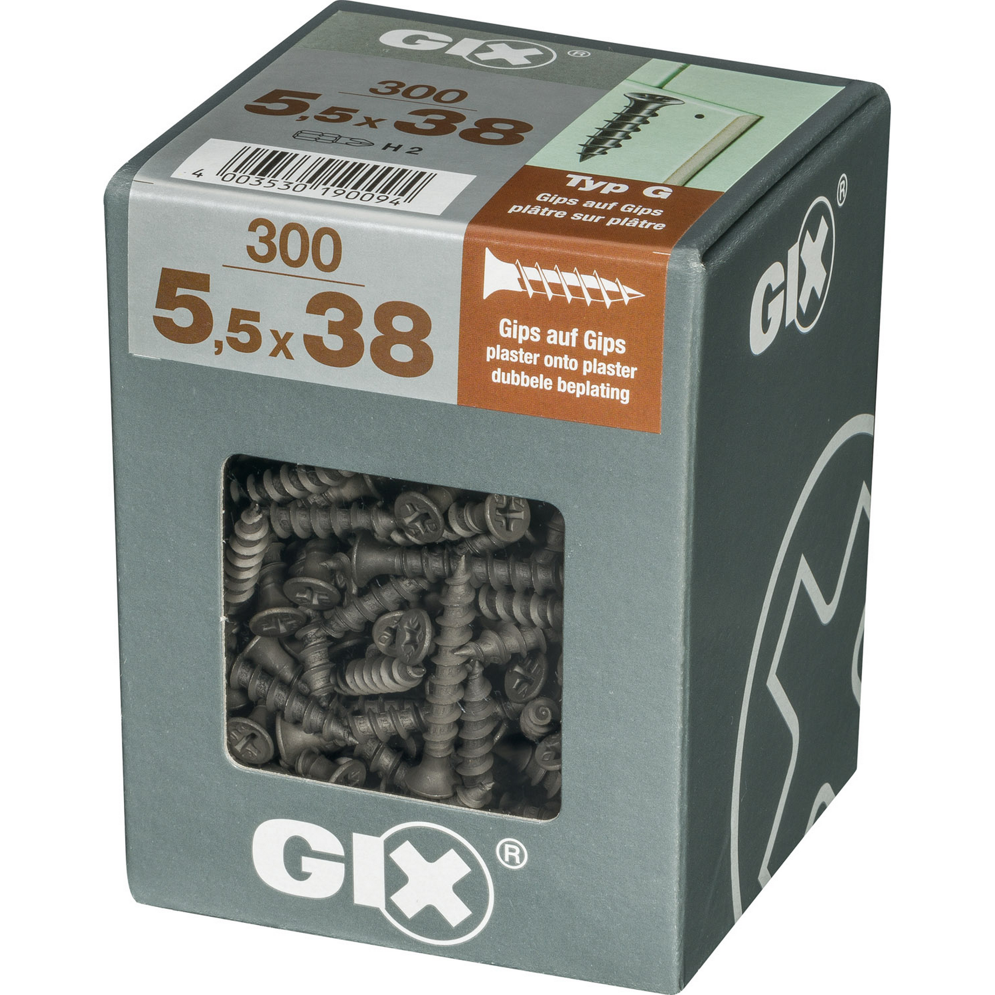 Trockenbauschraube 'Gix-G' PH2 Ø 5,5 x 38 mm 300 Stück + product picture