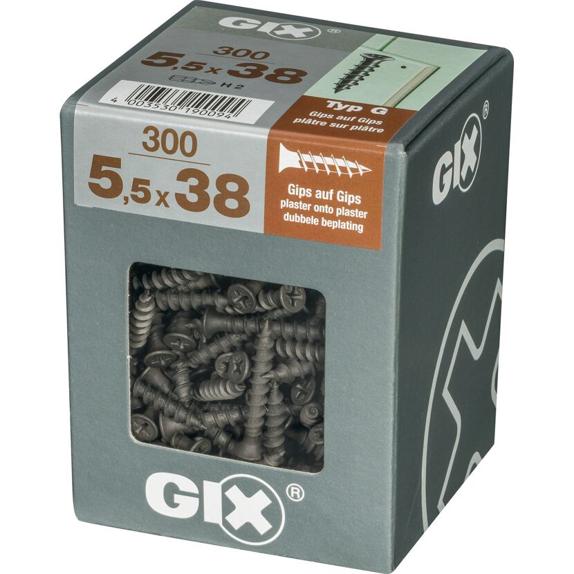 Trockenbauschraube 'Gix-G' PH2 Ø 5,5 x 38 mm 300 Stück