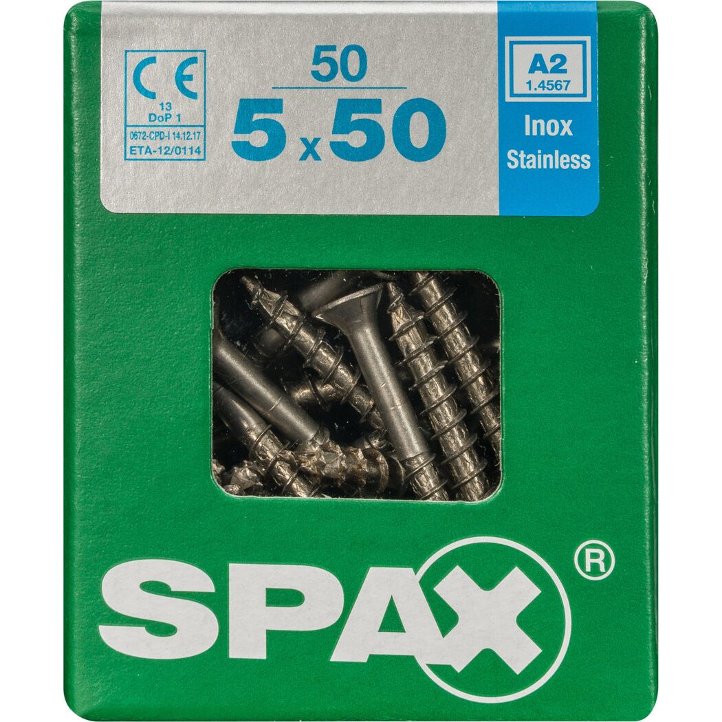 Holzschrauben T20 T-Star plus Edelstahl A2 5,0 x 50 mm 50 Stück