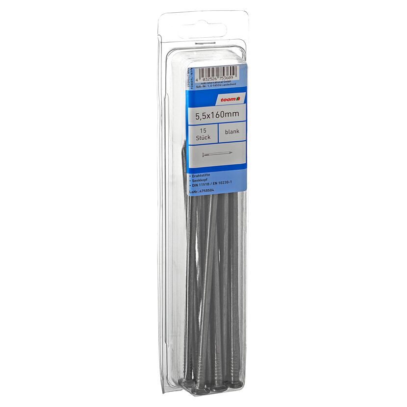 Drahtstifte Senkkopf Stahl 5,5 x 160 mm 15 Stück