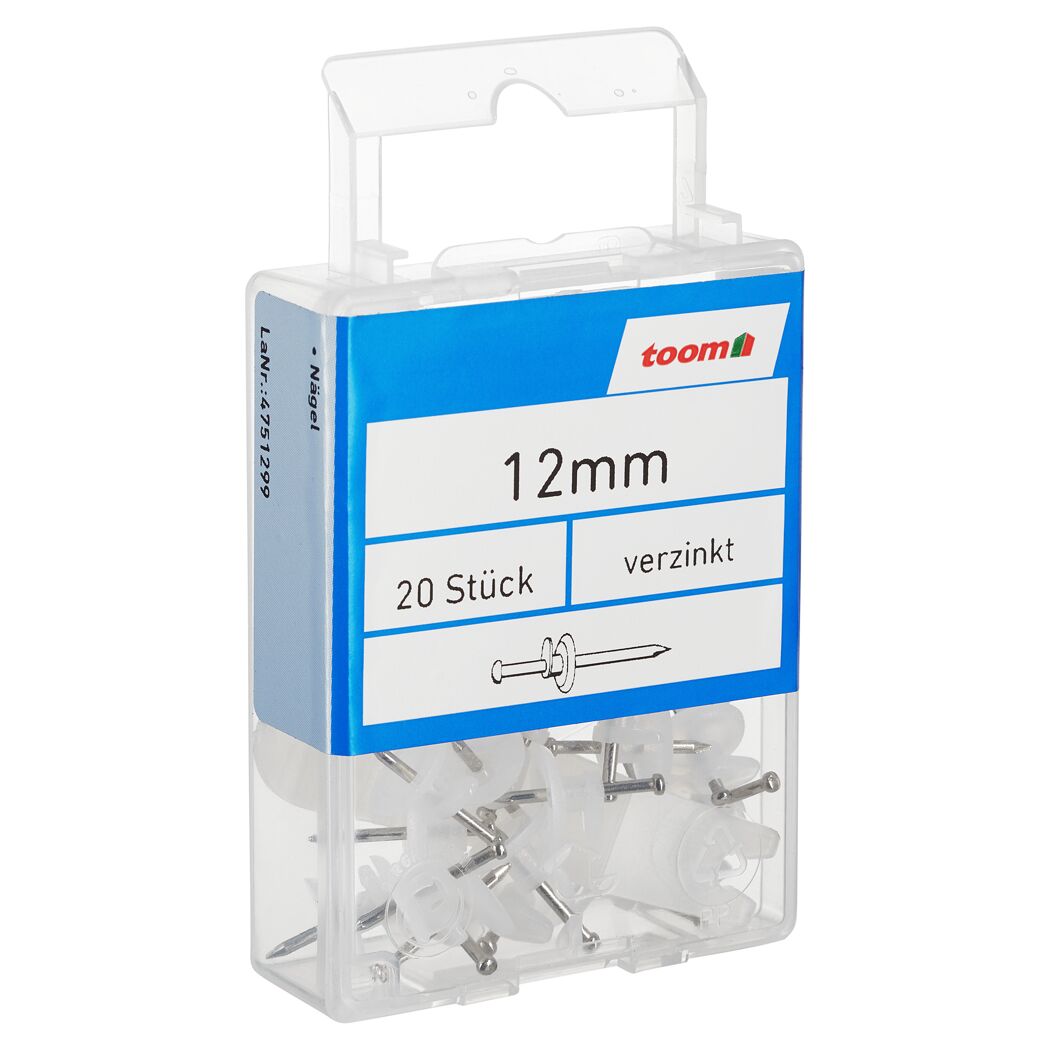 Nagel mit Kunststoffhilfe 12 mm 20 Stück