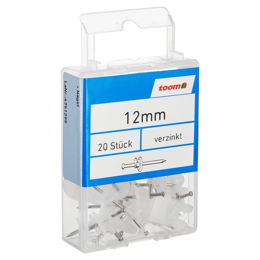 Nagel mit Kunststoffhilfe 12 mm 20 Stück