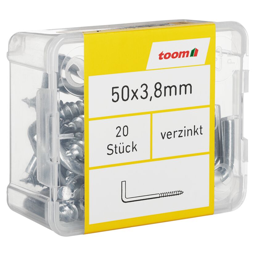 Schraubhaken Stahl verzinkt 3,8 x 50 mm 20 Stück