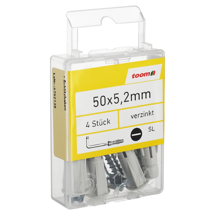 Schlitzhaken Stahl verzinkt 5,2 x 50 mm 4 Stück