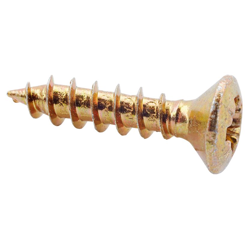 Goldene Schraube mit Kreuzschlitz