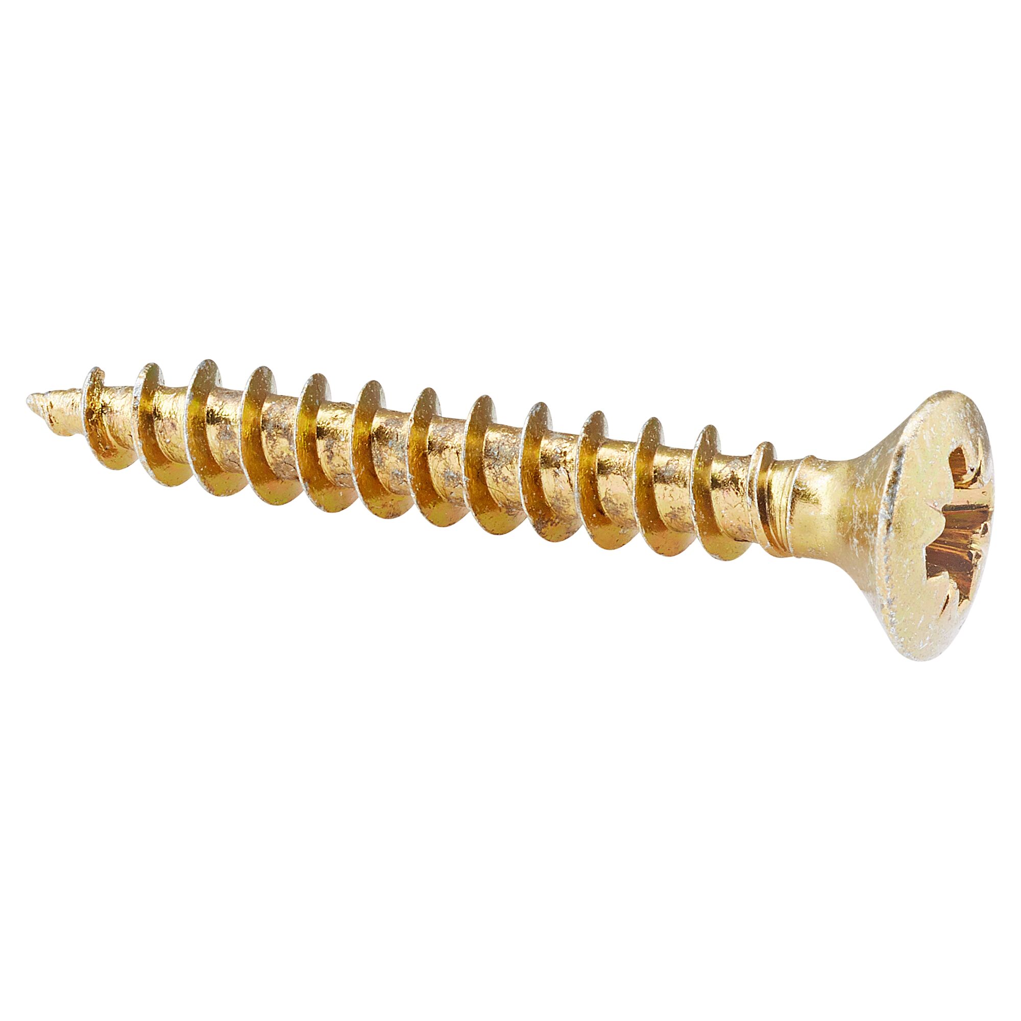 Goldene Schraube mit Kreuzschlitz
