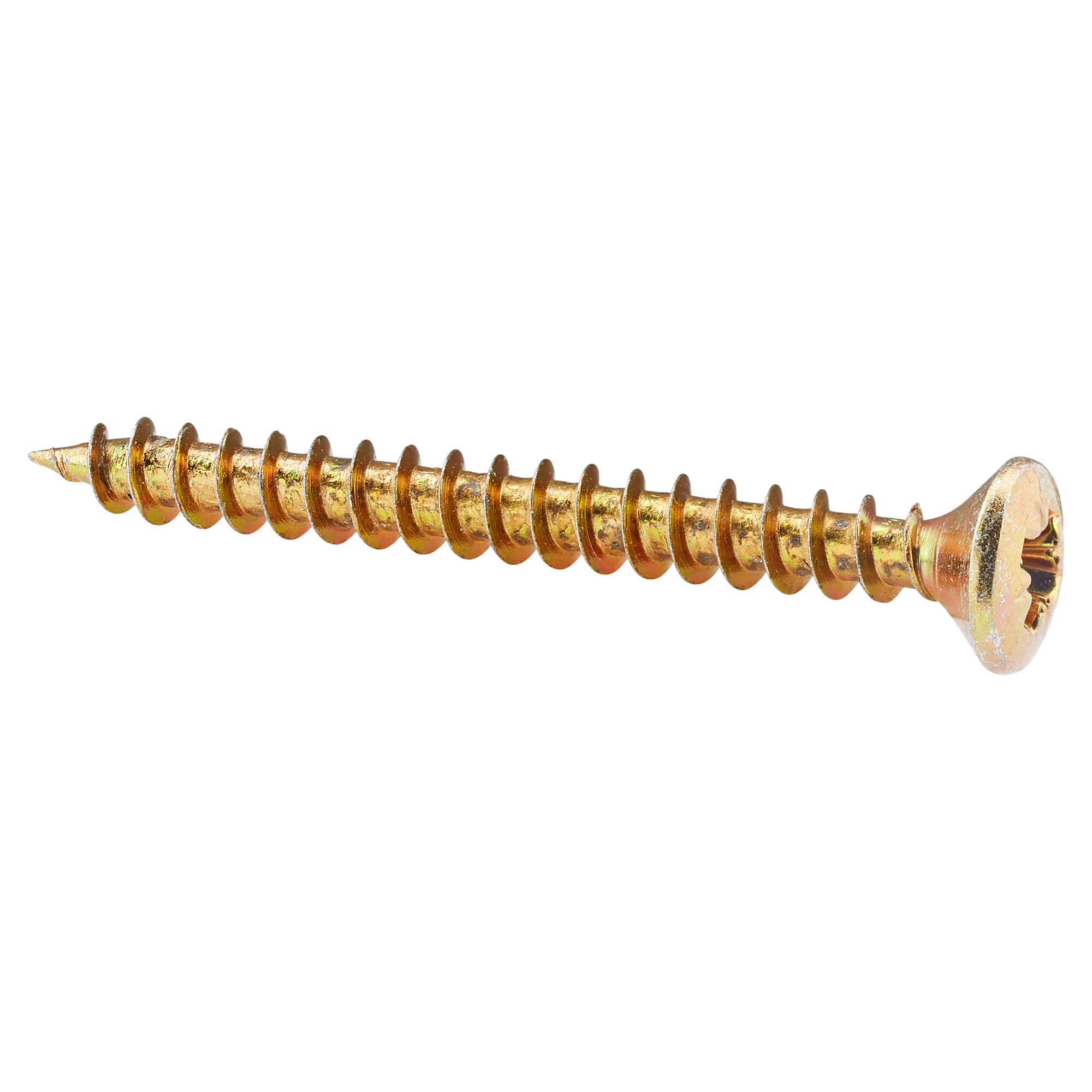 Goldene Schraube mit Kreuzschlitz