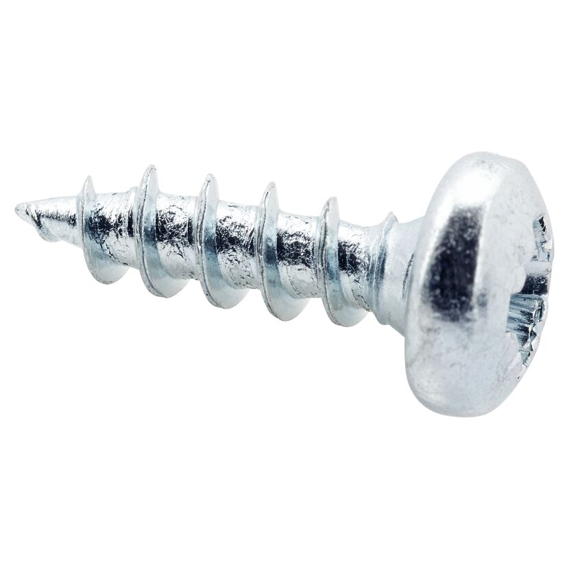 Silberfarbene Schraube mit Kreuzschlitz