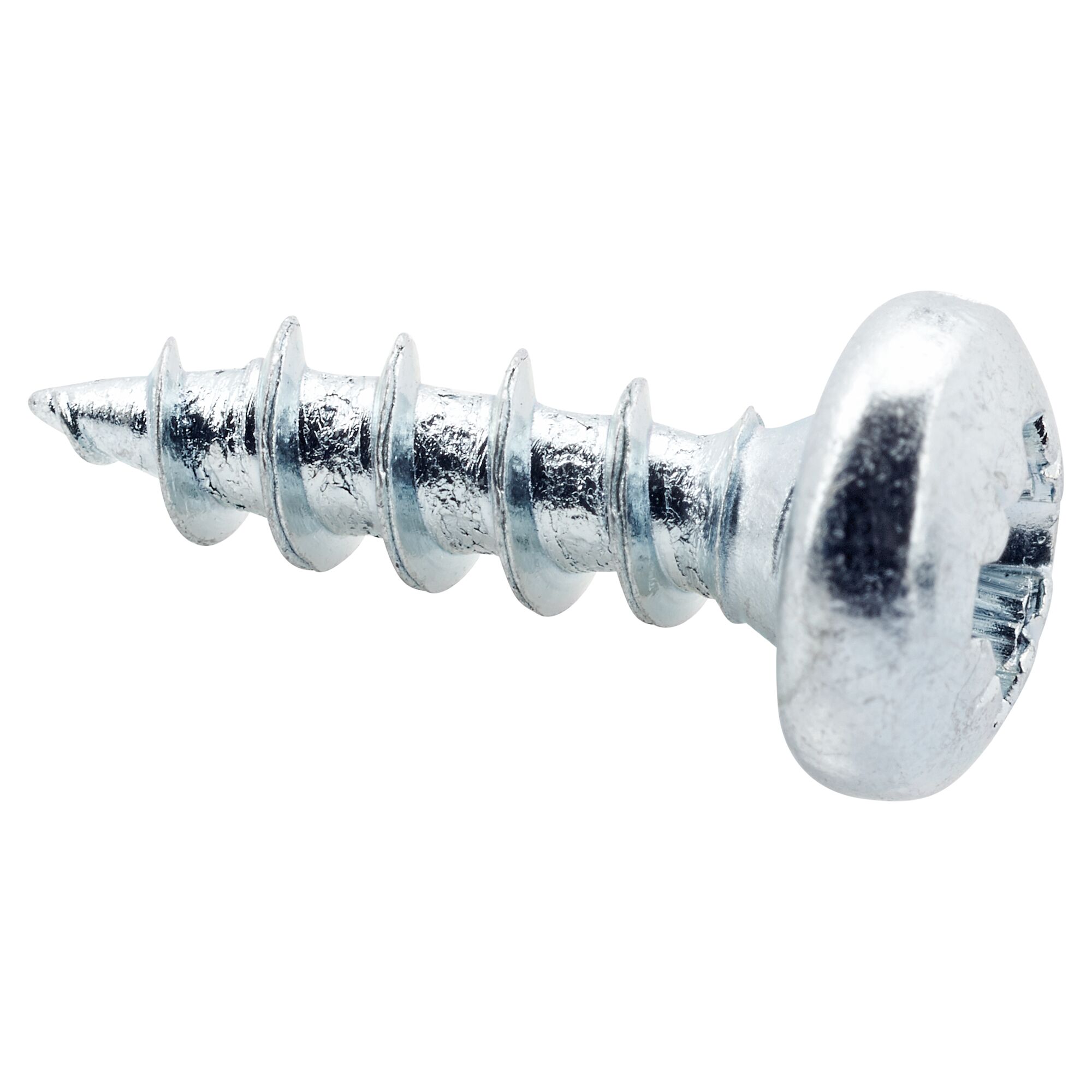 Silberfarbene Schraube mit Kreuzschlitz