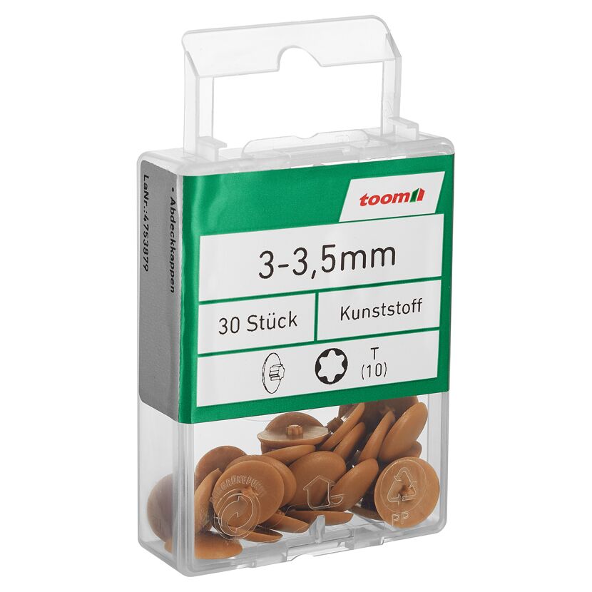 Abdeckkappen T10 Kunststoff 3 - 3,5 mm 30 Stück