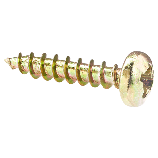 Bild von Flechtzaunschrauben PZ2 Kreuzschlitz Stahl gelb verzinkt 4,0 x 20 mm 120 Stück