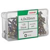 Flechtzaunschrauben PZ2 Kreuzschlitz Stahl gelb verzinkt 4,0 x 20 mm 120 Stück