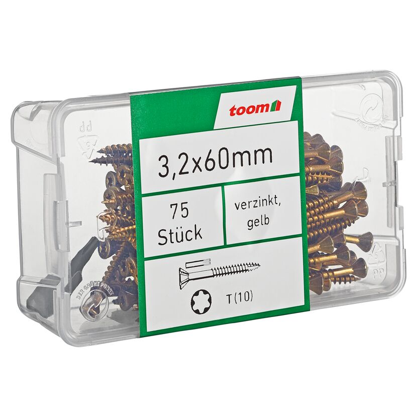 Dielenschrauben T10 Stahl 3,2 x 60 mm 75 Stück