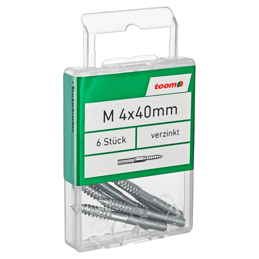 Stockschrauben Stahl M4 x 40 mm 6 Stück