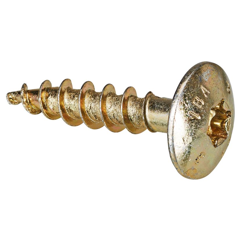 Torbandschrauben T30 Torx Stahl gelb verzinkt 6 x 30 mm 50 Stück