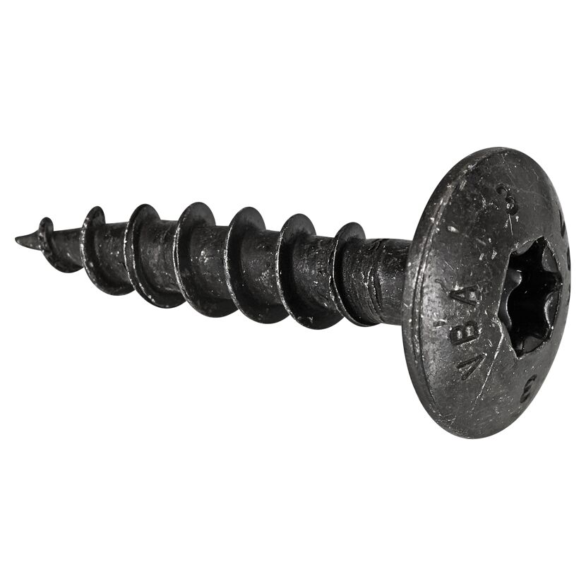 Torbandschrauben T30 Torx Stahl schwarz verzinkt 6 x 30 mm 50 Stück