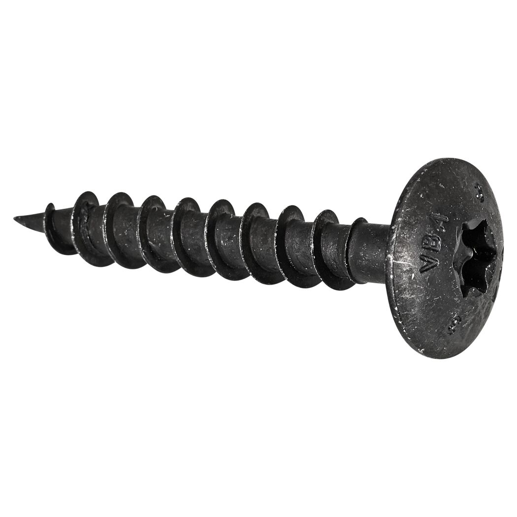 Torbandschrauben T30 Torx Stahl schwarz verzinkt 6 x 40 mm 50 Stück