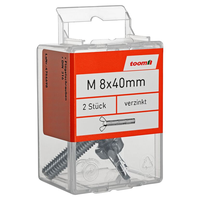 Flügelschraube Stahl 8 x 40 mm 2 Stück